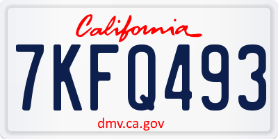 CA license plate 7KFQ493