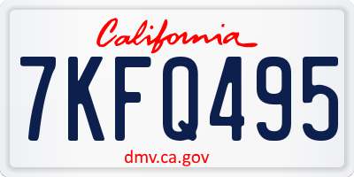 CA license plate 7KFQ495