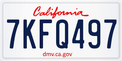 CA license plate 7KFQ497