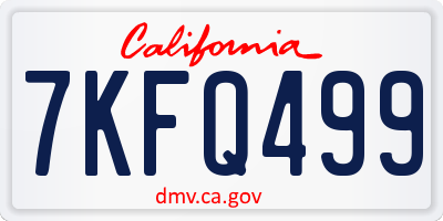 CA license plate 7KFQ499