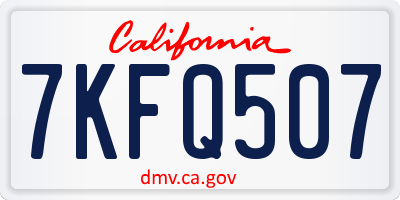 CA license plate 7KFQ507