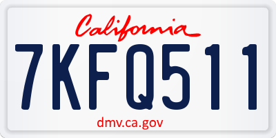 CA license plate 7KFQ511
