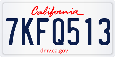 CA license plate 7KFQ513