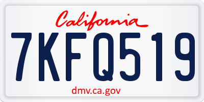 CA license plate 7KFQ519