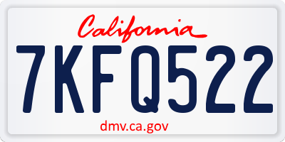 CA license plate 7KFQ522