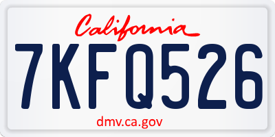 CA license plate 7KFQ526