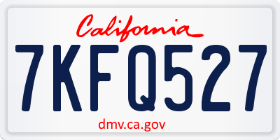 CA license plate 7KFQ527