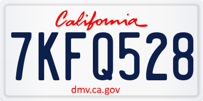 CA license plate 7KFQ528