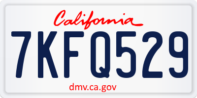 CA license plate 7KFQ529