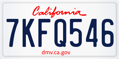 CA license plate 7KFQ546