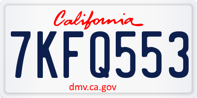 CA license plate 7KFQ553