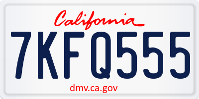 CA license plate 7KFQ555