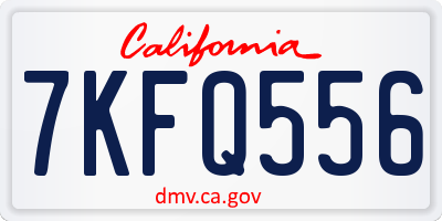 CA license plate 7KFQ556