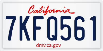 CA license plate 7KFQ561