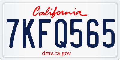 CA license plate 7KFQ565