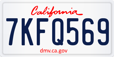 CA license plate 7KFQ569