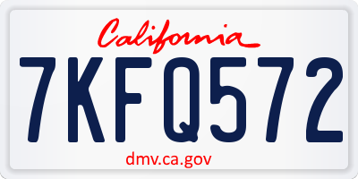 CA license plate 7KFQ572