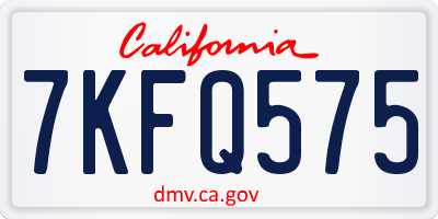 CA license plate 7KFQ575