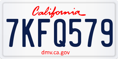 CA license plate 7KFQ579