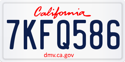 CA license plate 7KFQ586