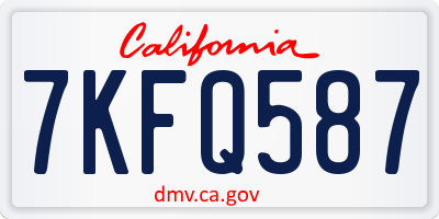 CA license plate 7KFQ587