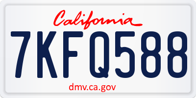CA license plate 7KFQ588