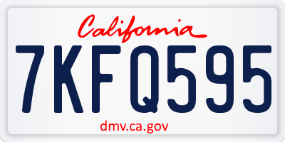 CA license plate 7KFQ595