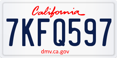 CA license plate 7KFQ597