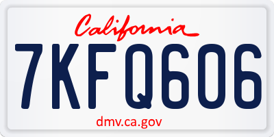 CA license plate 7KFQ606