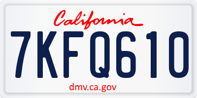 CA license plate 7KFQ610