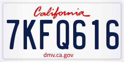 CA license plate 7KFQ616