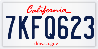 CA license plate 7KFQ623