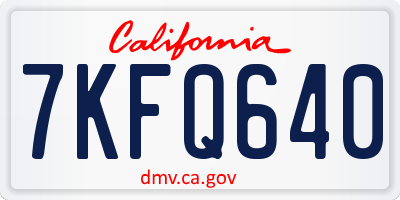 CA license plate 7KFQ640