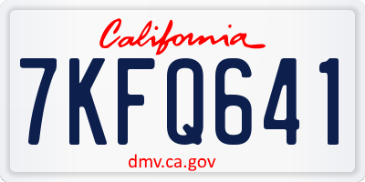CA license plate 7KFQ641