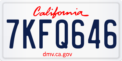 CA license plate 7KFQ646