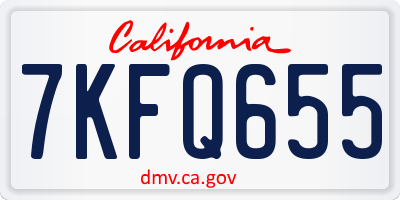 CA license plate 7KFQ655
