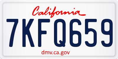 CA license plate 7KFQ659