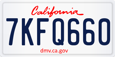 CA license plate 7KFQ660