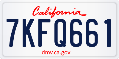 CA license plate 7KFQ661