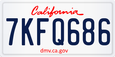 CA license plate 7KFQ686