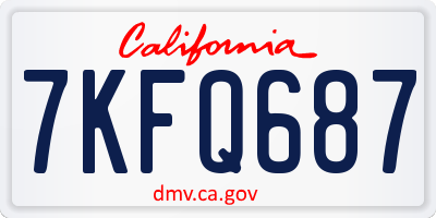 CA license plate 7KFQ687