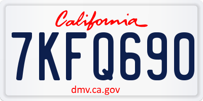CA license plate 7KFQ690