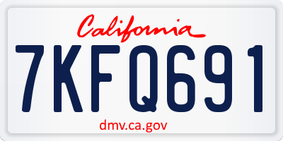 CA license plate 7KFQ691