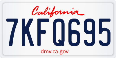 CA license plate 7KFQ695