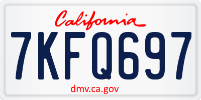 CA license plate 7KFQ697