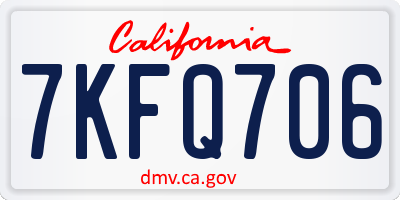 CA license plate 7KFQ706