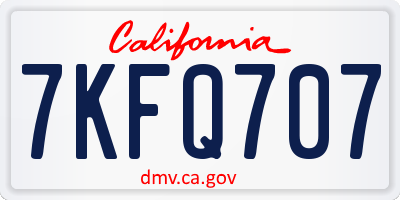 CA license plate 7KFQ707