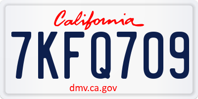 CA license plate 7KFQ709