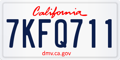 CA license plate 7KFQ711