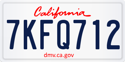 CA license plate 7KFQ712